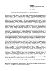 Spettabile Atalanta Bergamasca Calcio S.p.a Corso Europa 46