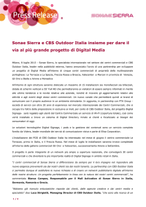 Sonae Sierra e CBS Outdoor Italia insieme per dare il via al più