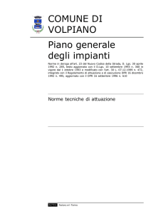 COMUNE DI VOLPIANO Piano generale degli impianti