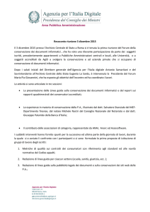 Resoconto 3 dicembre 2015 - Agenzia per l`Italia Digitale