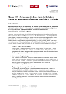 Ringier, SSR e Swisscom pubblicano i principi della joint