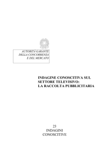 indagine conoscitiva sul settore televisivo: la raccolta pubblicitaria