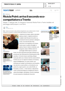 Ricicla Point: arriva il secondo eco- compattatore a Trento