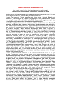 VIAGGIO NEL PAESE DELLA PUBBLICITA` Dal 5