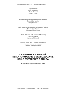 i ruoli della pubblicità nella formazione e stabilizzazione delle