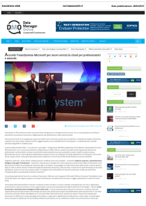 Accordo TeamSystem-Microsoft per nuovi servizi in cloud per