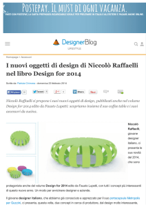 I nuovi oggetti di design di Niccolò Raffaelli nel