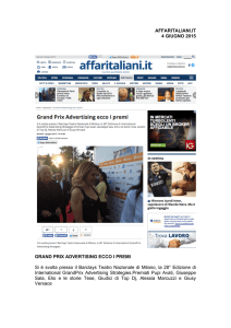 affaritaliani.it – 4 giugno - GrandPrix | Advertising Strategies