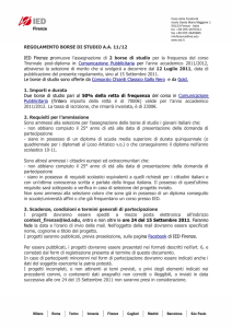 REGOLAMENTO BORSE DI STUDIO A.A. 11/12 IED Firenze