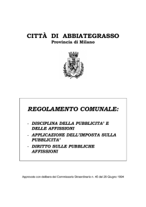 CITTÀ DI ABBIATEGRASSO REGOLAMENTO COMUNALE: