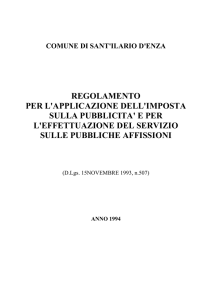 Regolamento per l`applicazione dell`imposta sulla pubblicità e per l