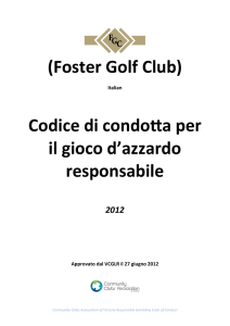 (Foster(Golf(Club) Codice(di(condo6a(per( il(gioco(d`azzardo