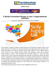 Il Sicilia Convention Bureau in tour: 6 appuntamenti nell`Isola