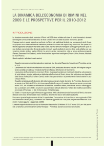 La dinamica deLL`economia di Rimini neL 2009 e Le pRospettive