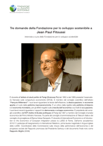Jean Paul Fitoussi - Fondazione Sviluppo Sostenibile