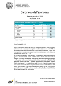 Barometro dell`economia - Camera di Commercio di Bolzano