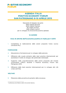 AGENDA ITALIA POSITIVE ECONOMY FORUM SAN PATRIGNANO 9