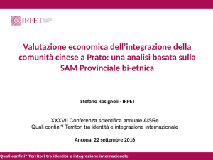 Valutazione economica dell`integrazione della comunità