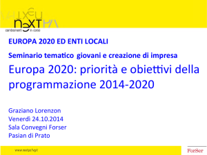 Europa 2020: priorità e obiemvi della programmazione 2014
