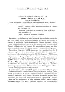 Conferenza sugli EPA tra Giappone e UE Venerdì 5 ottobre h.15,00