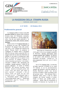Rassegna Russia 18.10.2011 - Associazione Conoscere Eurasia