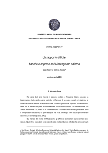 banche e imprese nel Mezzogiorno odierno