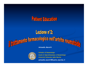 Lezione n°2: il trattamento farmacologico nell`artrite reumatoide