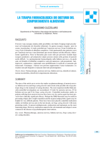 la terapia farmacologica dei disturbi del comportamento alimentare