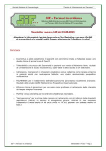 SIF Farmaci In Evidenza - Newsletter n°163 del 150315