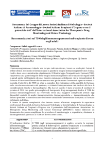 Documento del Gruppo di Lavoro Società Italiana di Nefrologia