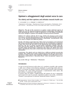 Opinioni e atteggiamenti degli anziani verso la cura