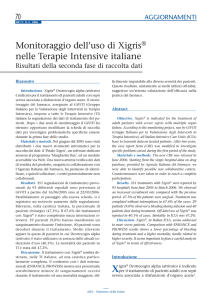 Monitoraggio dell`uso di Xigris® nelle Terapie Intensive italiane