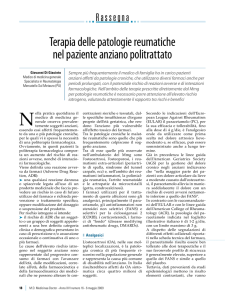 Terapia delle patologie reumatiche nel paziente