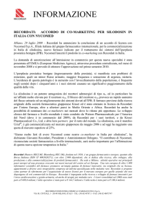 accordo di co-marketing per silodosin in Italia con Nycomed