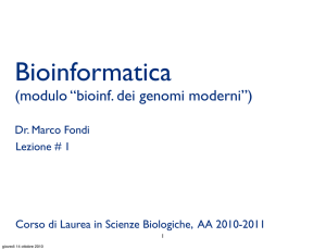 modulo “bioinf. dei genomi moderni”