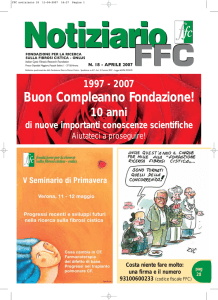 Notiziario n. 18 - Fondazione Ricerca Fibrosi Cistica