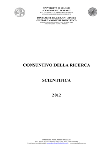 Consuntivo Ricerca Scientifica 2012