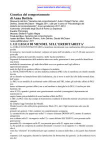 Genetica del comportamento - tesi tesine temi appunti