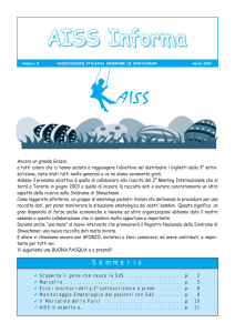 aiss informa n. 8 - Associazione Italiana Sindrome di Shwachman