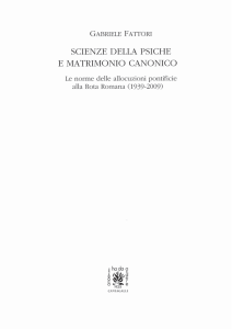 SCIENZE DELLA PSICHE E MATRIMONIO CANONICO