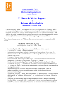 Materie del 2 Master in Victim support