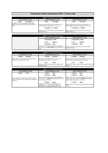 Calendario Prove Orali Esami Preliminari 2016