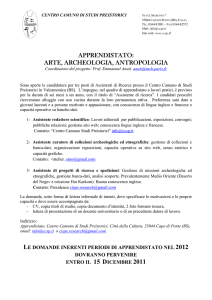Bando Apprendistato CCSP - Istituto Italiano di Preistoria e Protostoria