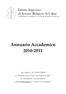 Annuario 2010 - 2011 - Istituto Superiore di Scienze Religiose di