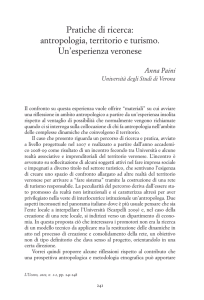 Pratiche di ricerca: antropologia, territorio e turismo. Un`esperienza