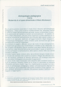 Antropologia pedagogica - CeSMon – Centro di Studi Montessoriani
