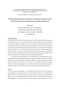 1 Modelli comportamentali dei consumatori e strategie di pricing