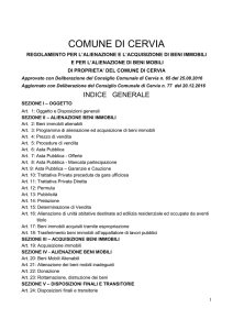 Regolamento per l alienazione e l acquisizione di beni immobili e