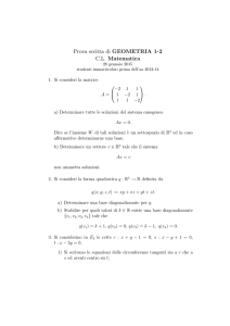 Prova scritta di GEOMETRIA 1-2 CL Matematica