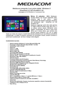 Mediacom presenta il suo primo tablet Windows 8 SmartPad 8.0 HD